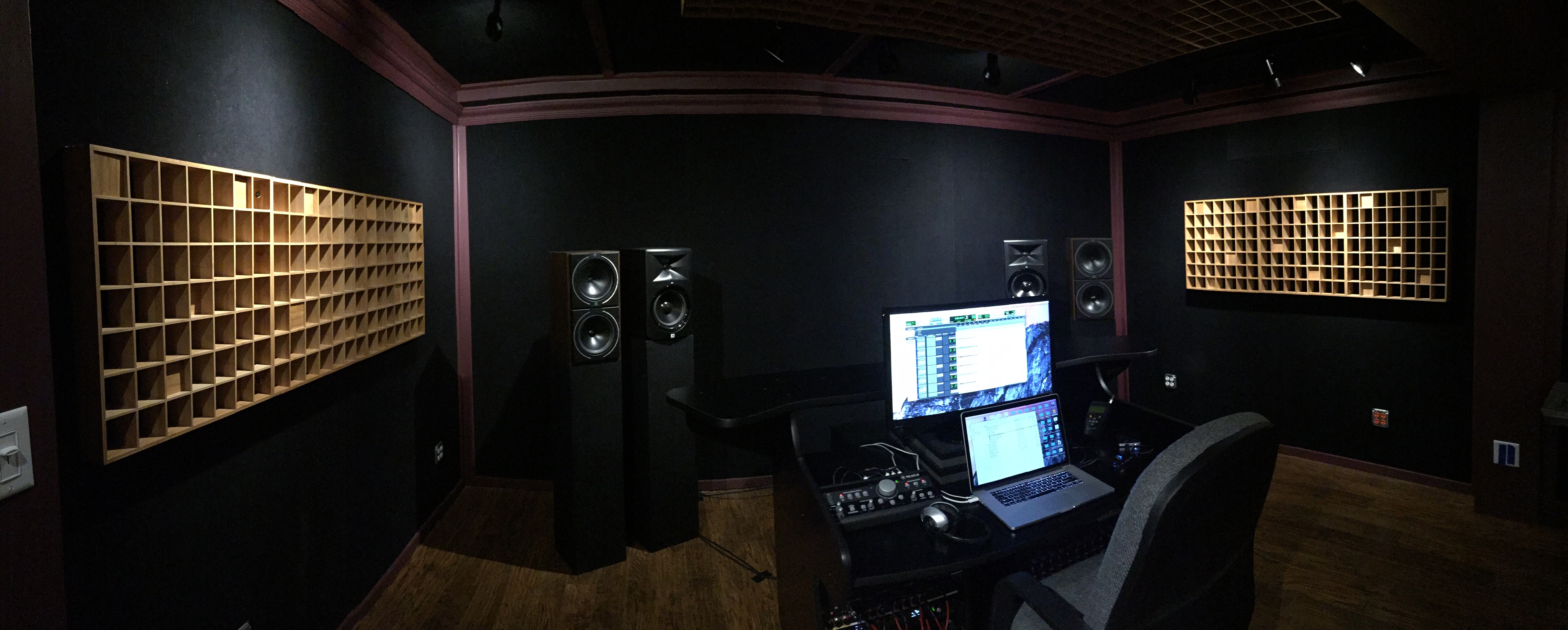 Wide angle photograph of the main control room.